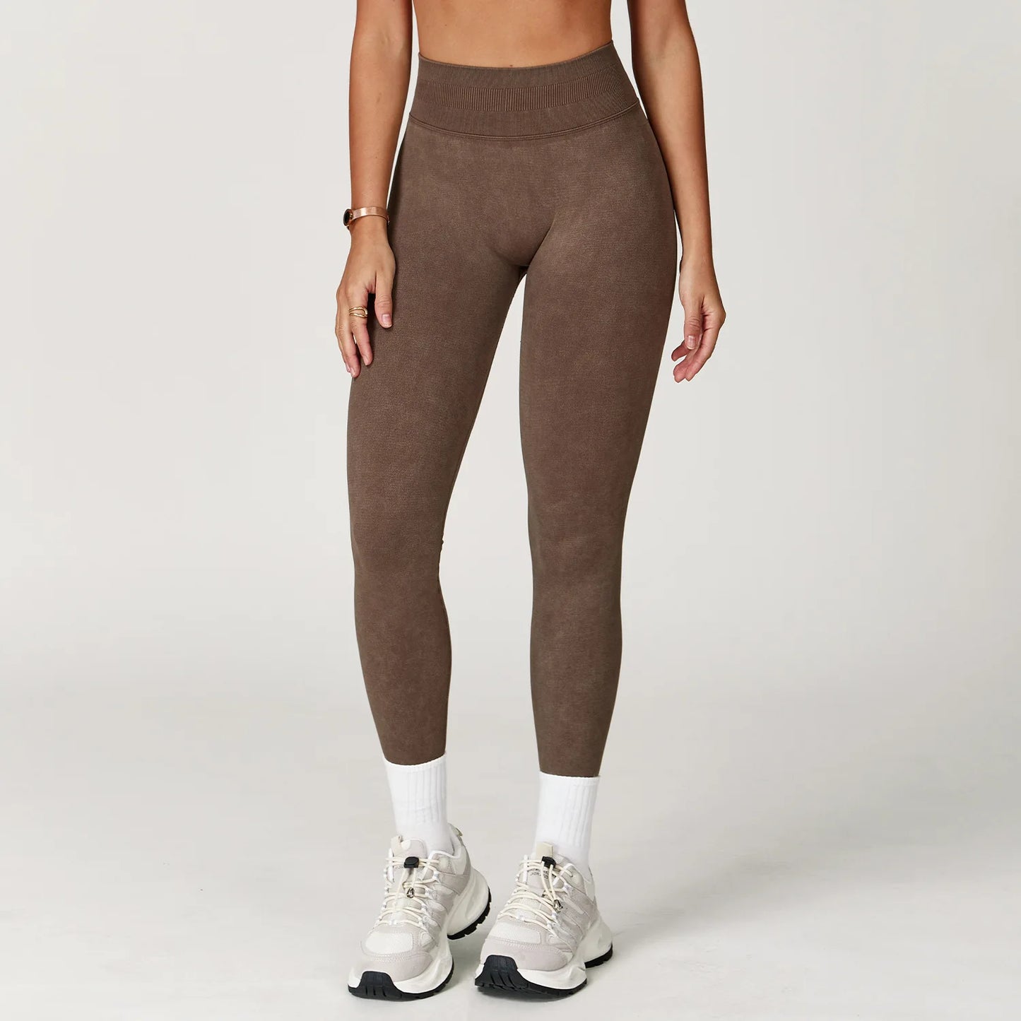 Dámské jógové kalhoty Impact Leggings – bezešvé sportovní legíny na jógu s vysokým pasem, vroubkované fitness oblečení do posilovny, stahovací legíny se „scrunch bum“ efektem.