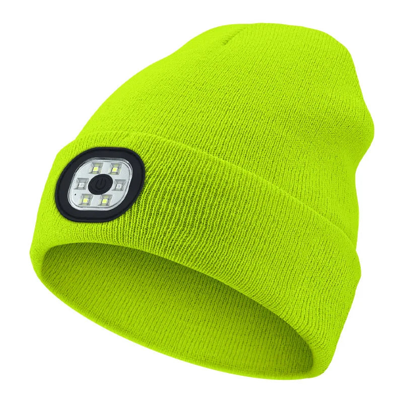 Zimní čepice s LED svítilnou (USB dobíjecí)
