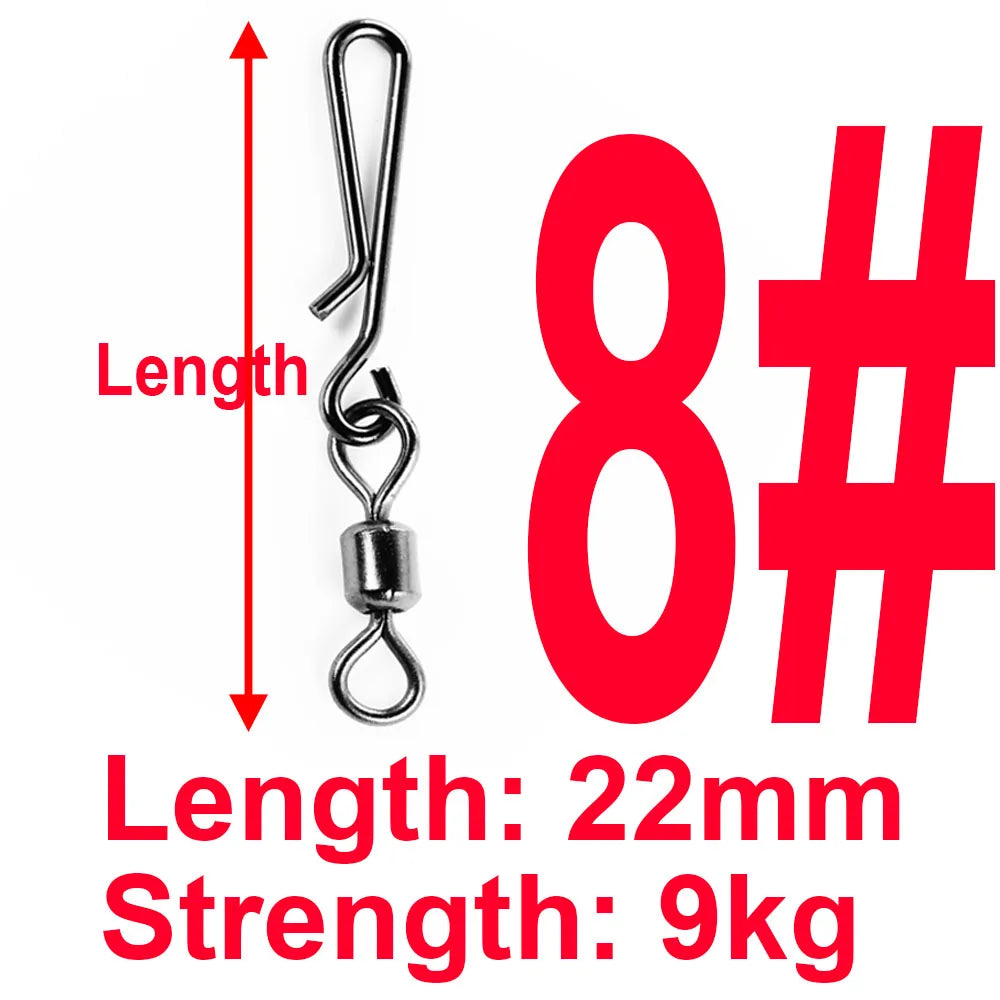 Sada 50 ks obratlíků s karabinkou (Rolling Swivel with Hanging Snap)