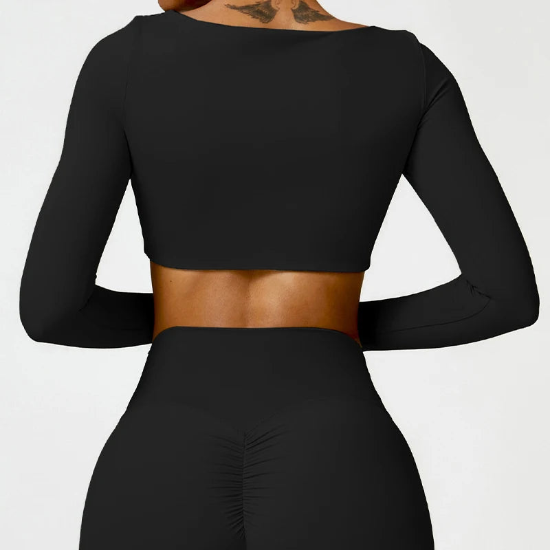 Dámský sportovní Crop Top Hearuisavy s dlouhým rukávem