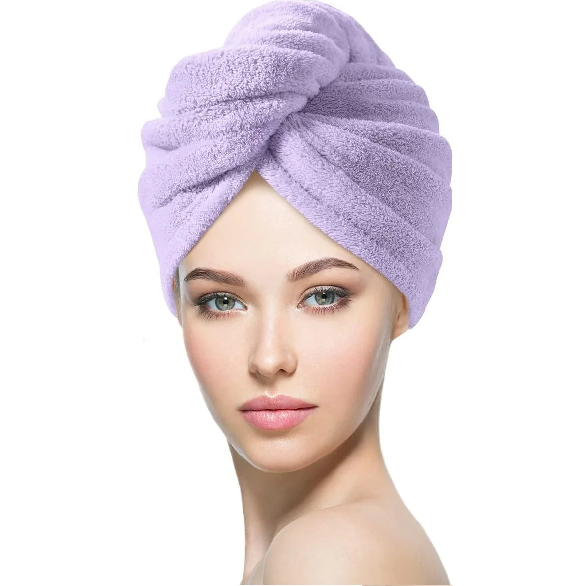 Rychleschnoucí turban na vlasy z mikrovlákna s knoflíkem (Hair Towel Wrap)