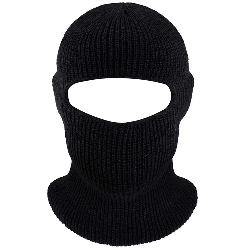 Pletená zimní kukla s jedním otvorem
