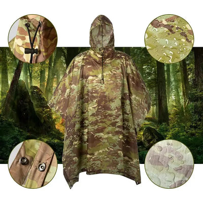 Univerzální "Jungle" pončo: Nepromokavá ochrana pro vás i váš batoh