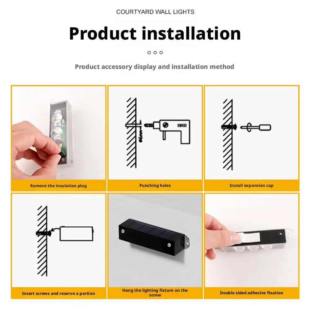 Solární nástěnné LED svítidlo
