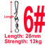 Sada 50 ks obratlíků s karabinkou (Rolling Swivel with Hanging Snap)