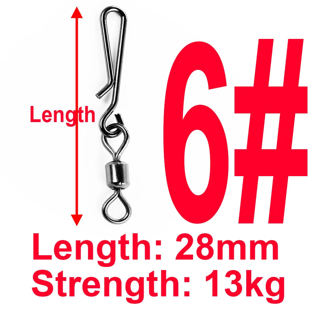 Sada 50 ks obratlíků s karabinkou (Rolling Swivel with Hanging Snap)