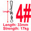 Sada 50 ks obratlíků s karabinkou (Rolling Swivel with Hanging Snap)