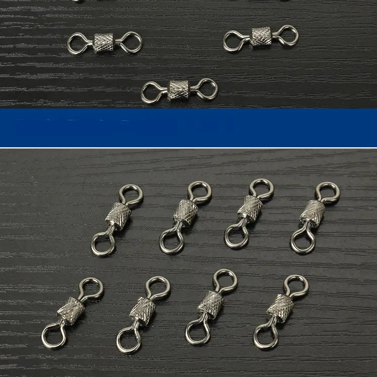Sada 100 ks kuličkových obratlíků s bezpečnostní karabinkou (Ball Bearing Swivels)