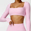 Dámský sexy Crop Top s dlouhým rukávem a čtvercovým výstřihem