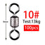 Sada 100 ks kuličkových obratlíků s bezpečnostní karabinkou (Ball Bearing Swivels)