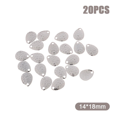 Sada 20 ks kovových rotačních lístků ve tvaru kapky (Waterdrop Spinner Blades)