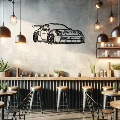 Kovová nástěnná dekorace – Porsche