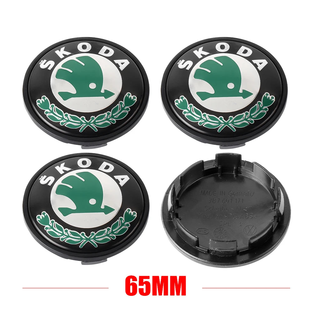Sada 4 ks středových krytek kol Škoda (55 mm / 65 mm)