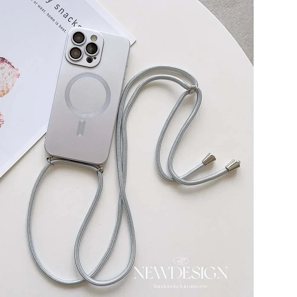 Silikonové MagSafe pouzdro se šňůrkou na krk (Crossbody)