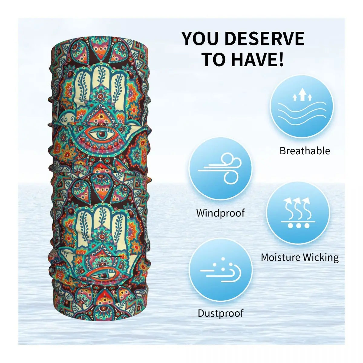 Boho nákrčník Hamsa