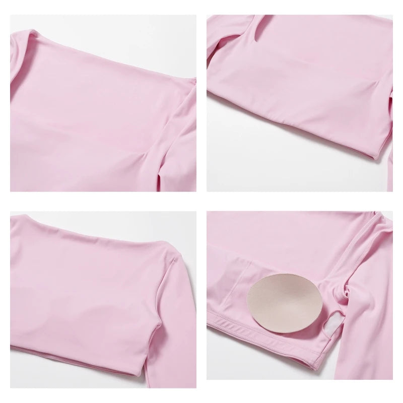 Dámský sportovní Crop Top Hearuisavy s dlouhým rukávem