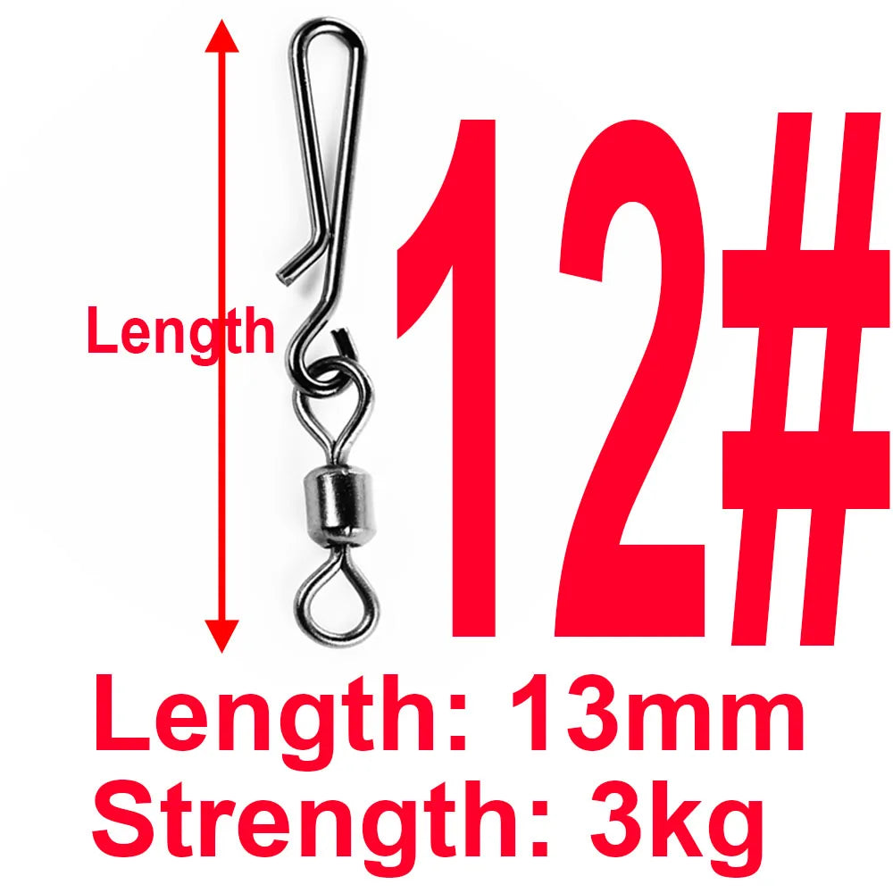 Sada 50 ks obratlíků s karabinkou (Rolling Swivel with Hanging Snap)