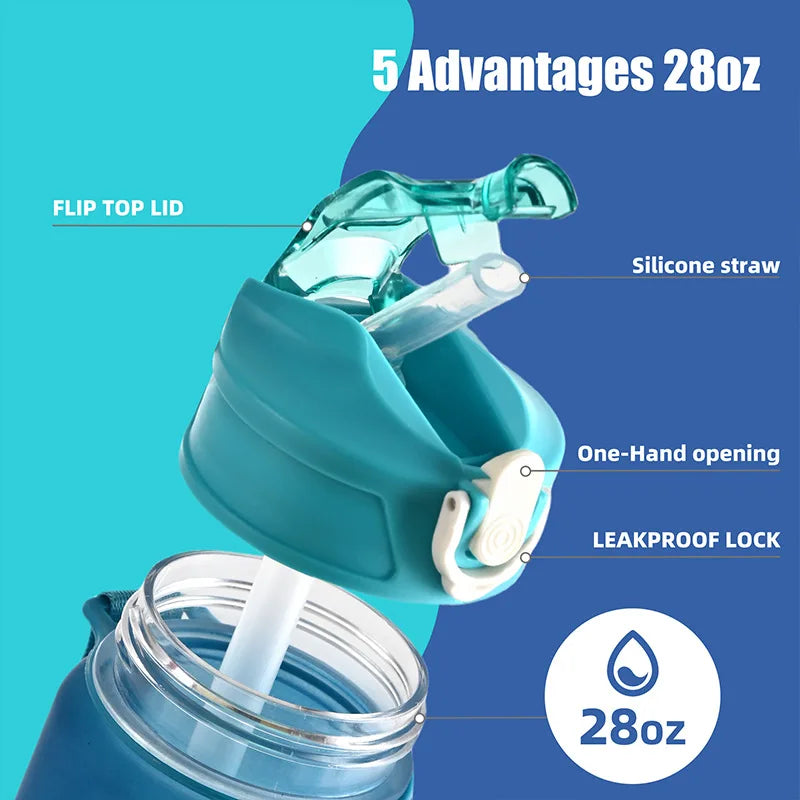Dětská láhev na pití z řady Blueyi (800 ml) s brčkem