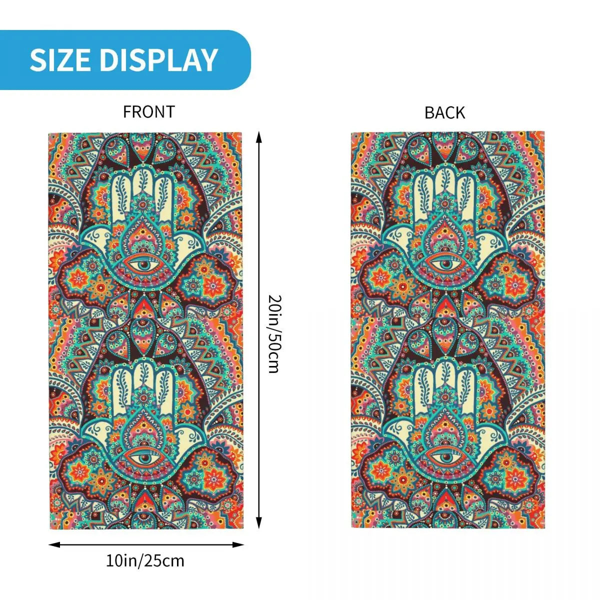Boho nákrčník Hamsa