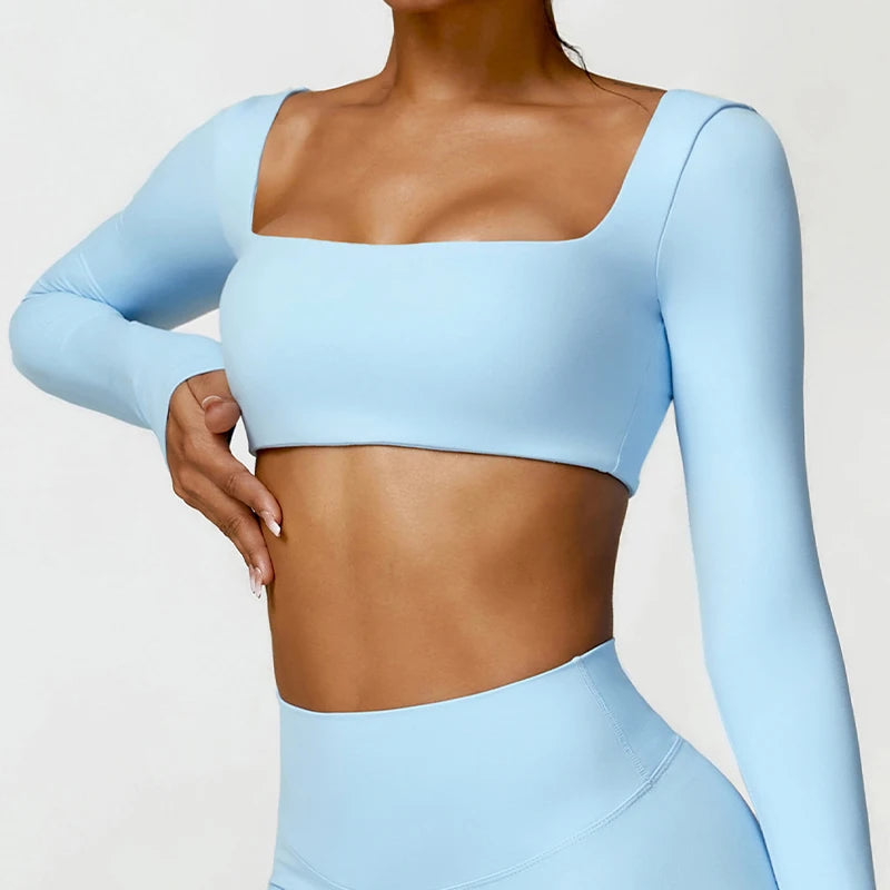 Dámský sportovní Crop Top Hearuisavy s dlouhým rukávem