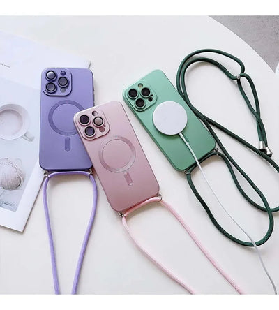 Silikonové MagSafe pouzdro se šňůrkou na krk (Crossbody)