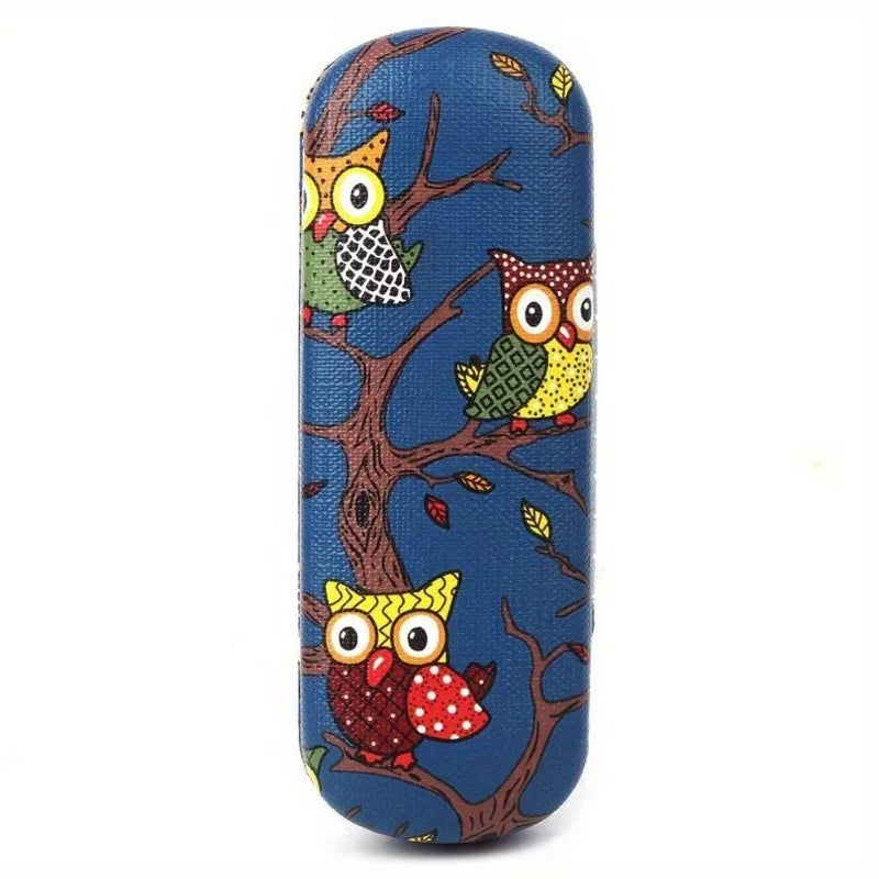 Pevné pouzdro na brýle (Motiv sovy)