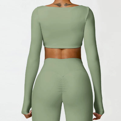 Dámský sportovní Crop Top Hearuisavy s dlouhým rukávem