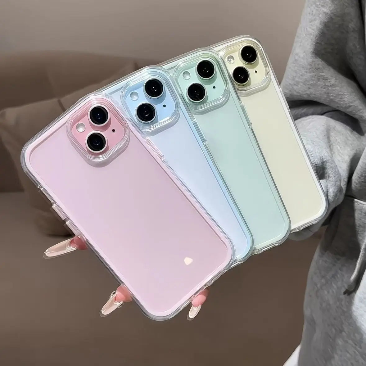 Luxusní akrylový kryt s barevným rámem pro iPhone