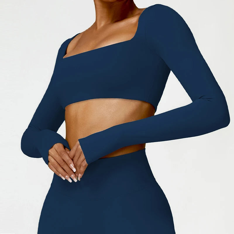 Dámský sportovní Crop Top Hearuisavy s dlouhým rukávem