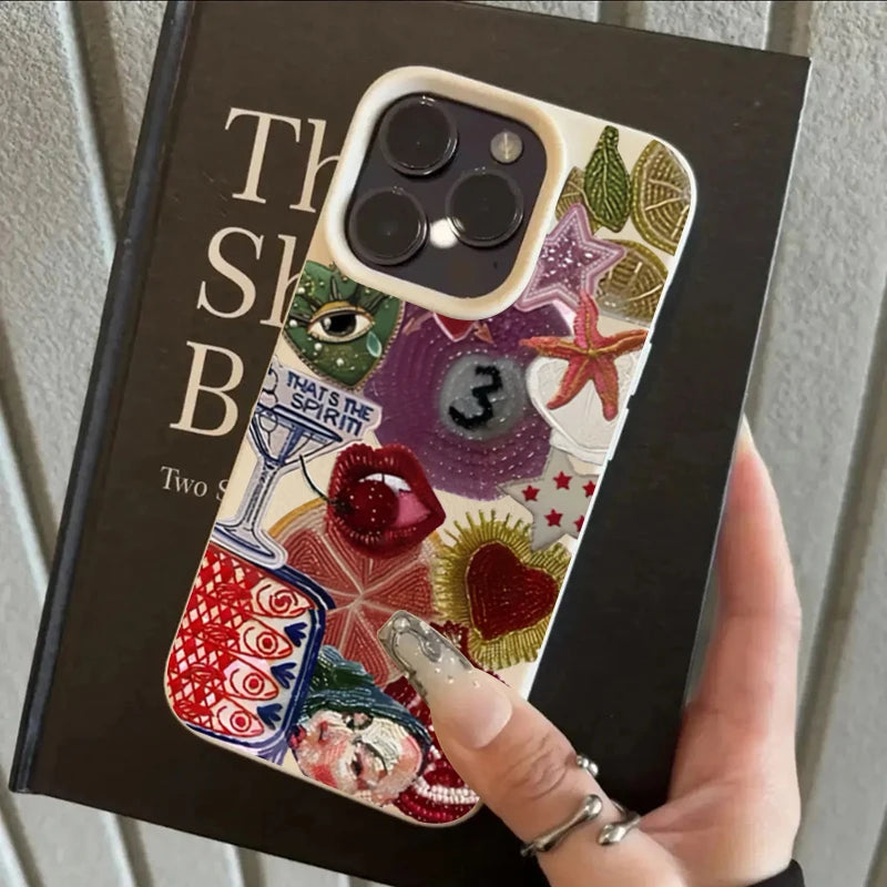 Retro silikonové pouzdro s ovocným vzorem pro iPhone