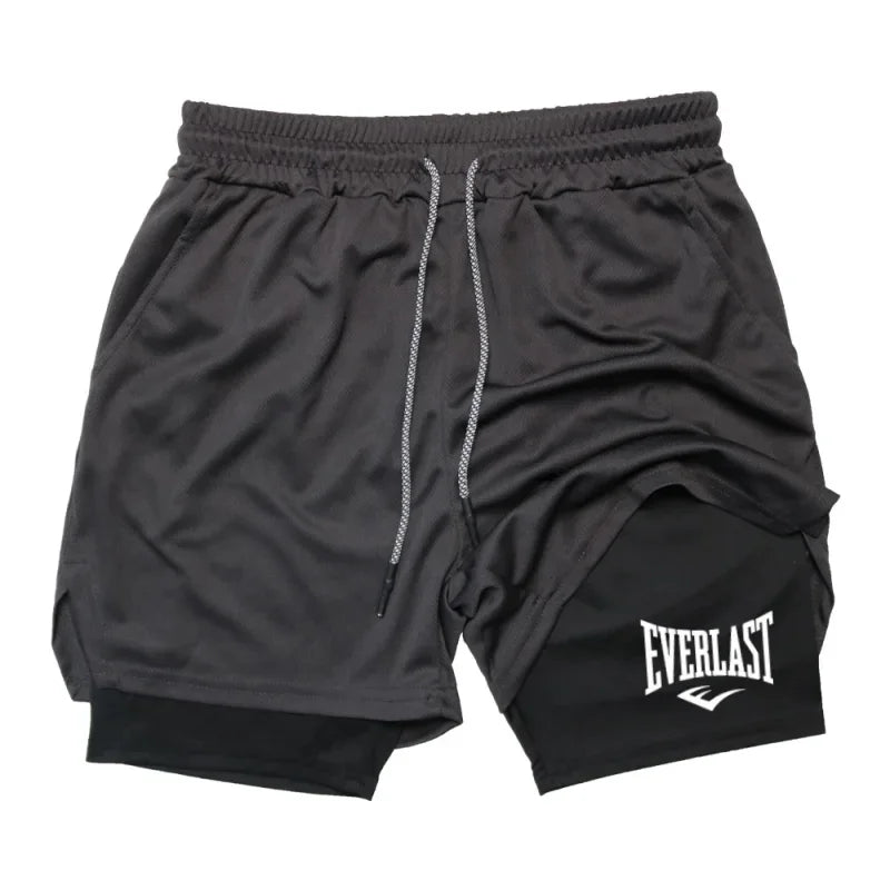 Pánské kompresní fitness šortky s potiskem EVERLAST