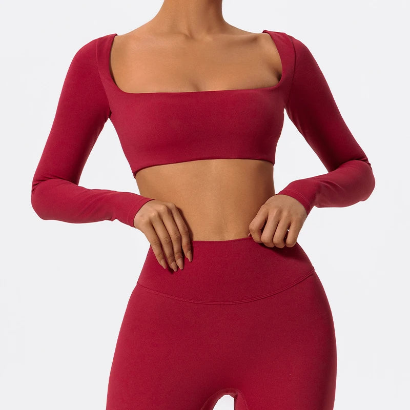 Dámský sportovní Crop Top Hearuisavy s dlouhým rukávem