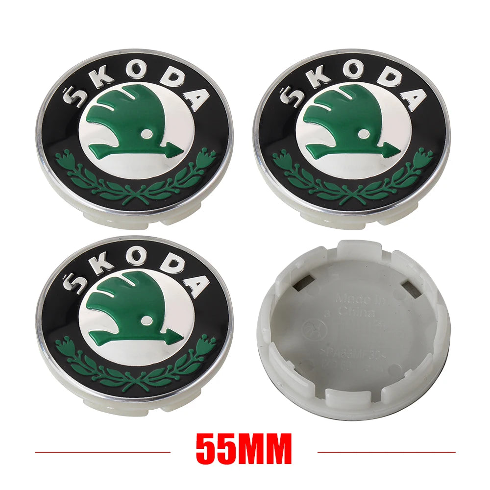 Sada 4 ks středových krytek kol Škoda (55 mm / 65 mm)