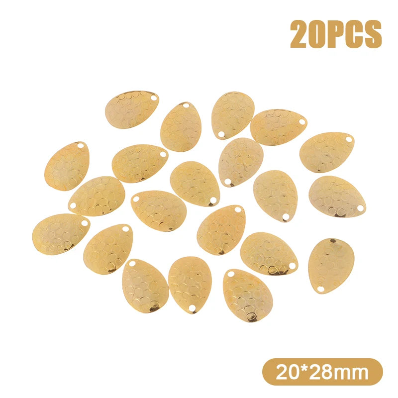 Sada 20 ks kovových rotačních lístků ve tvaru kapky (Waterdrop Spinner Blades)