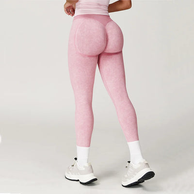 Dámské jógové kalhoty Impact Leggings – bezešvé sportovní legíny na jógu s vysokým pasem, vroubkované fitness oblečení do posilovny, stahovací legíny se „scrunch bum“ efektem.
