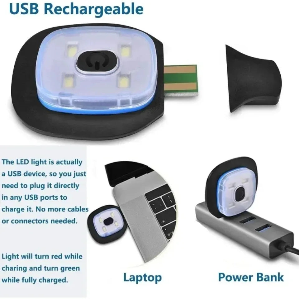 Zimní čepice s LED svítilnou (USB dobíjecí)