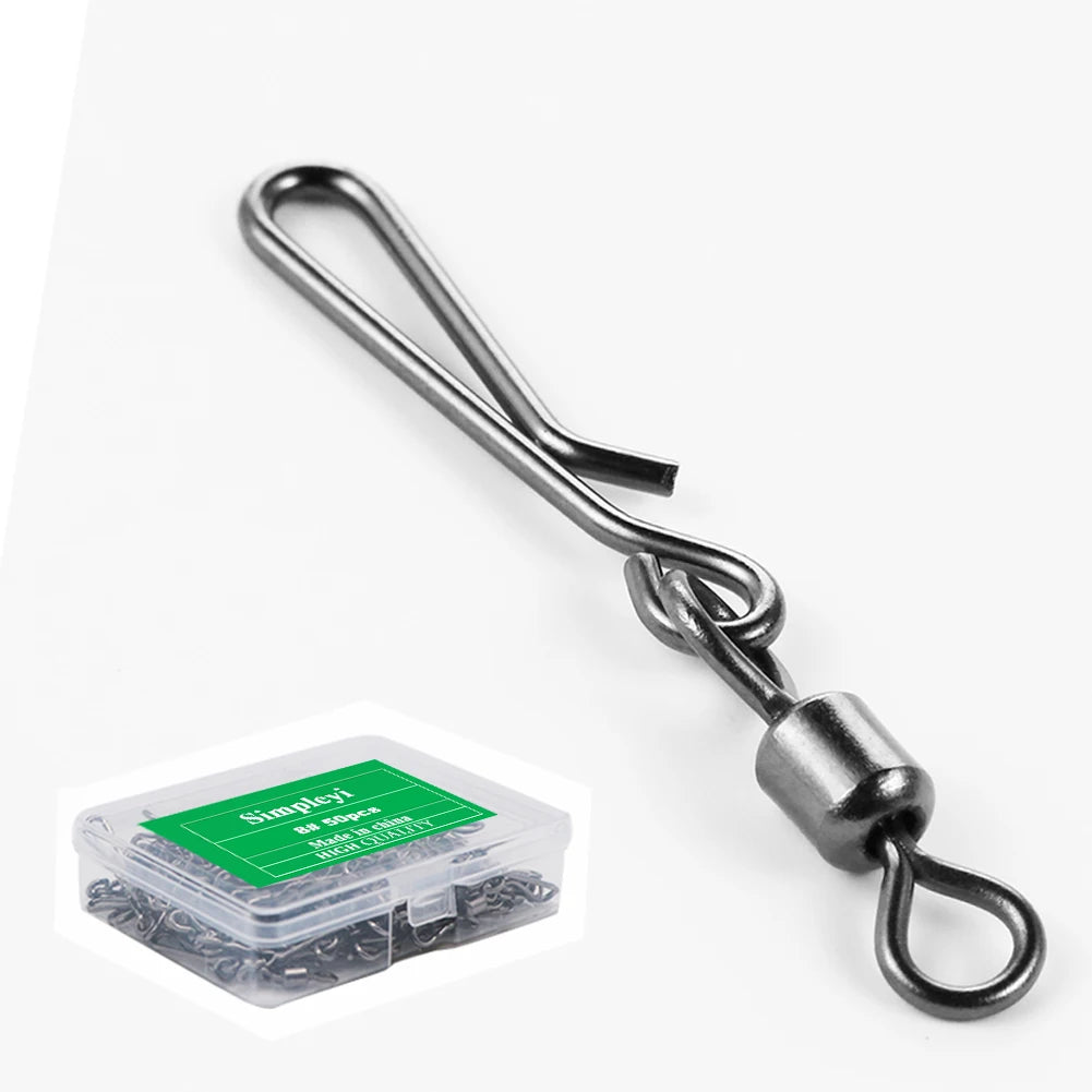 Sada 50 ks obratlíků s karabinkou (Rolling Swivel with Hanging Snap)