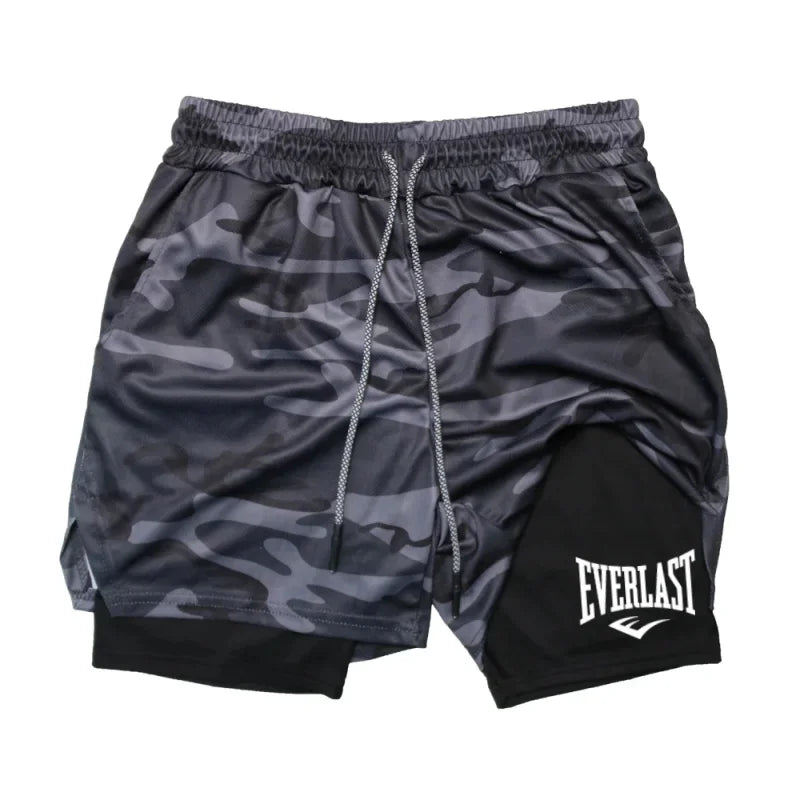 Pánské kompresní fitness šortky s potiskem EVERLAST