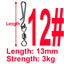 Sada 50 ks obratlíků s karabinkou (Rolling Swivel with Hanging Snap)
