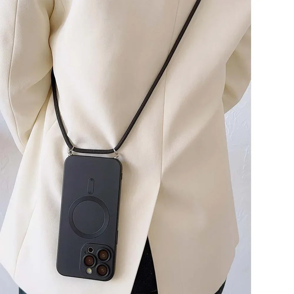 Silikonové MagSafe pouzdro se šňůrkou na krk (Crossbody)