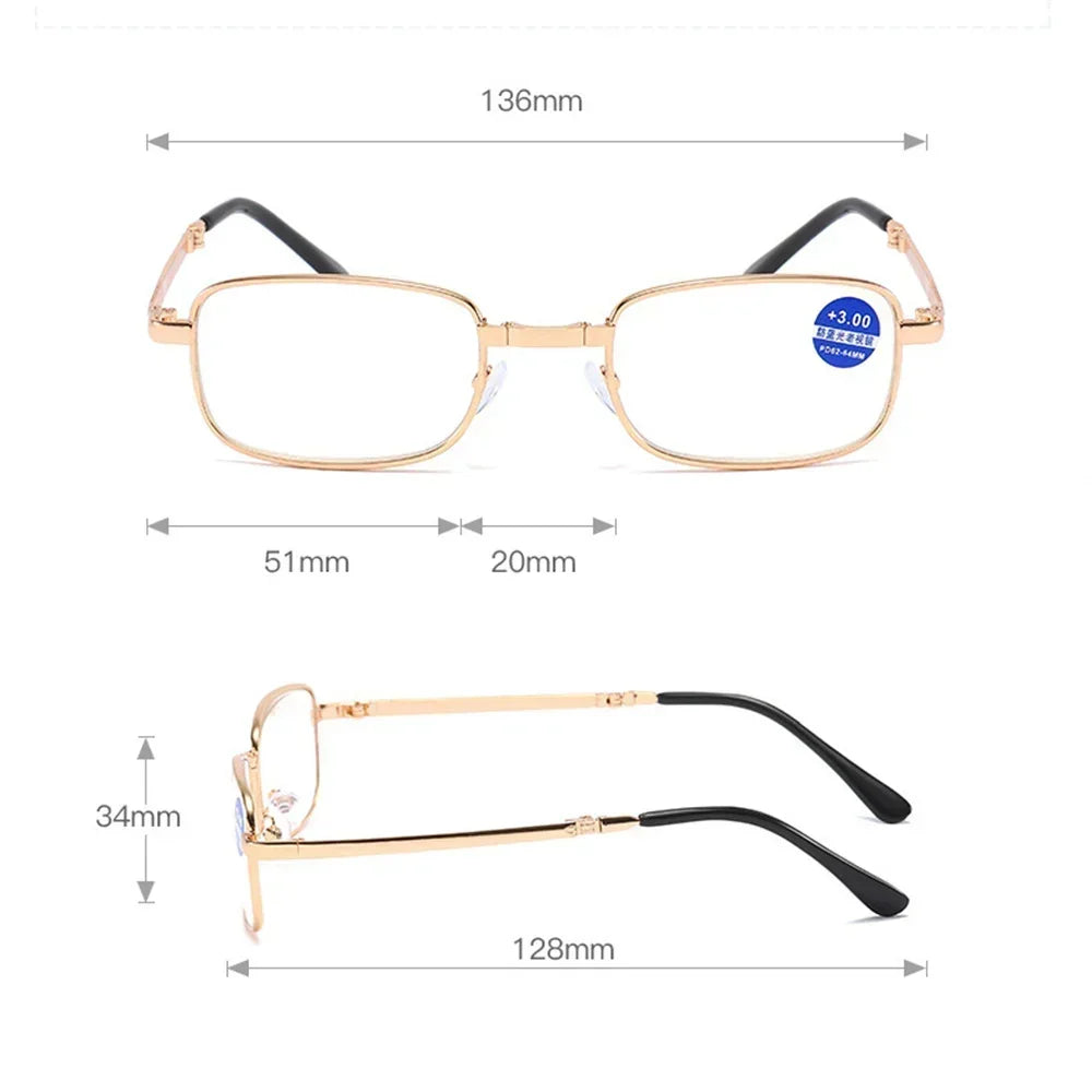 Skládací brýle na čtení (Unisex) – Retro kovový design