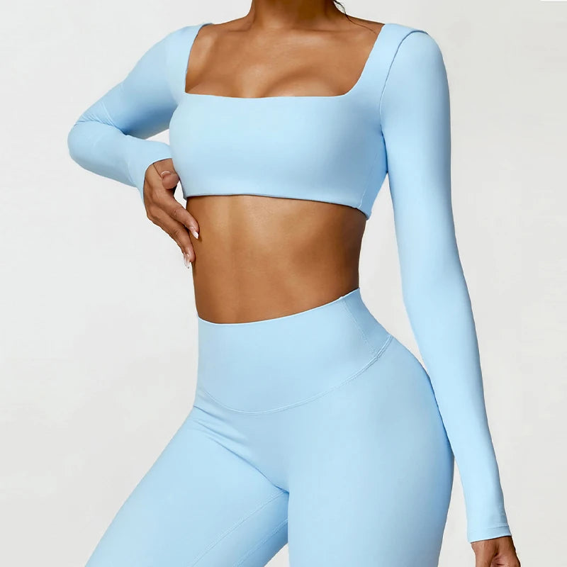 Dámský sportovní Crop Top Hearuisavy s dlouhým rukávem