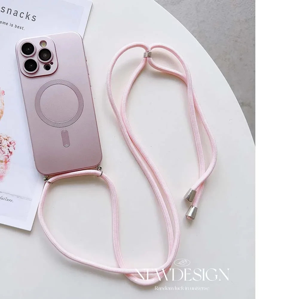 Silikonové MagSafe pouzdro se šňůrkou na krk (Crossbody)