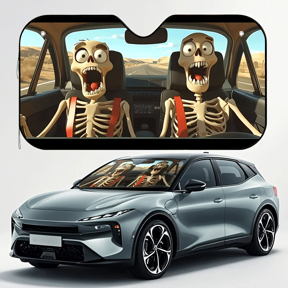 halloweenská sluneční clona do auta