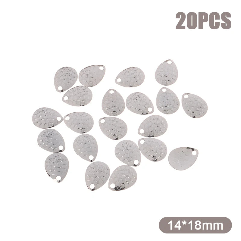 Sada 20 ks kovových rotačních lístků ve tvaru kapky (Waterdrop Spinner Blades)