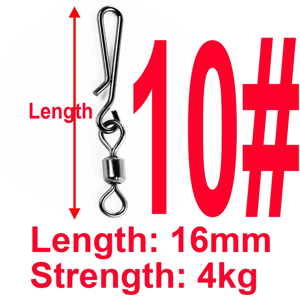 Sada 50 ks obratlíků s karabinkou (Rolling Swivel with Hanging Snap)