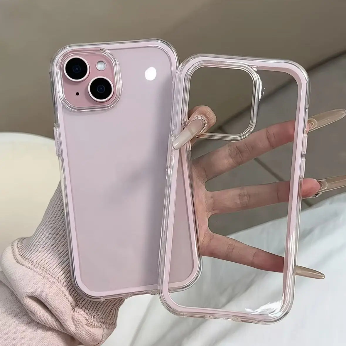 Luxusní akrylový kryt s barevným rámem pro iPhone