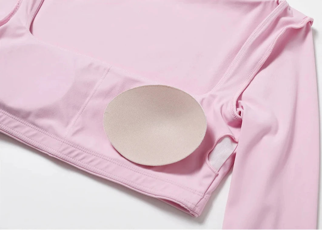 Dámský sexy Crop Top s dlouhým rukávem a čtvercovým výstřihem