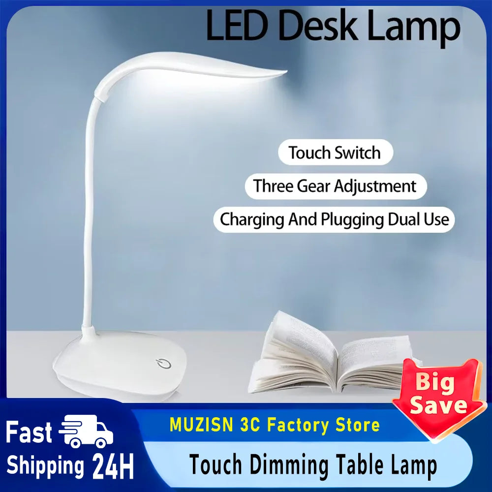 Přenosná dotyková stolní lampa s plynulým stmíváním