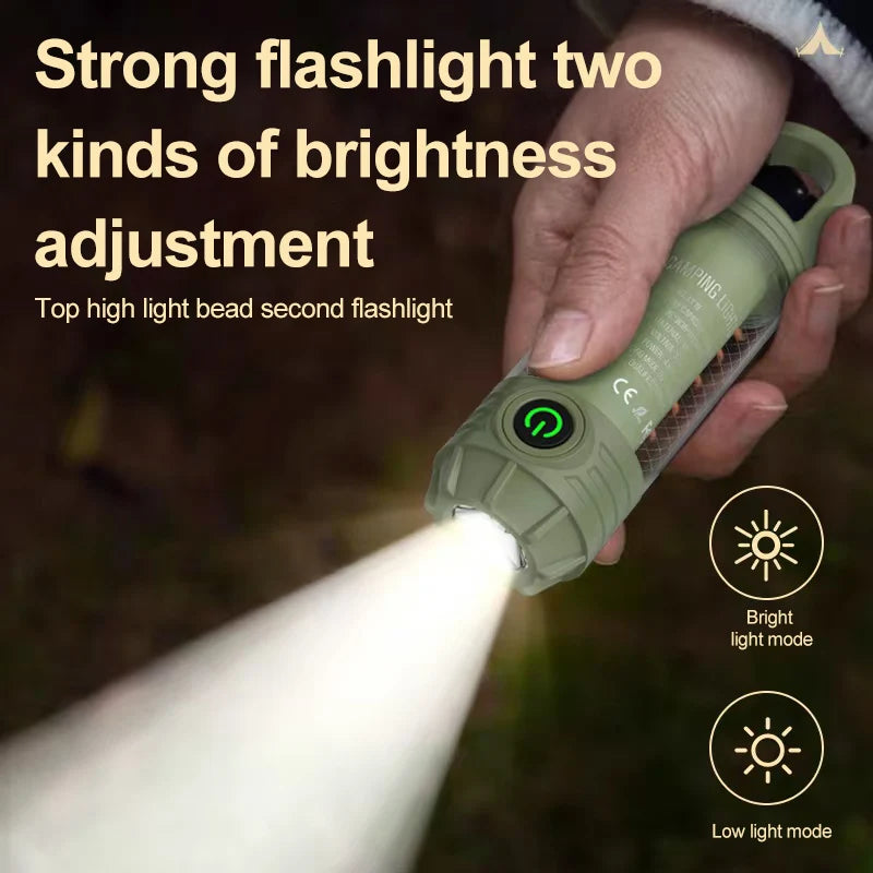 Multifunkční outdoorová LED svítilna a kempingové světlo v jednom